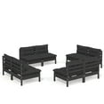 thumbnail image 3 of vidaXL 8 Piece Patio Lounge Set with Anthracite Cushions Pinewood, 3 of 17