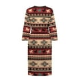 thumbnail image 4 of Yuyamidu Southwest Aztec Horse Robe for Women Sexy Long Sleeve Gowns Sleepwear Size 2XL Spa Robes Womens Pajamas Dress Lightweight V-Neck Bathrobe for Sleeping, 4 of 7