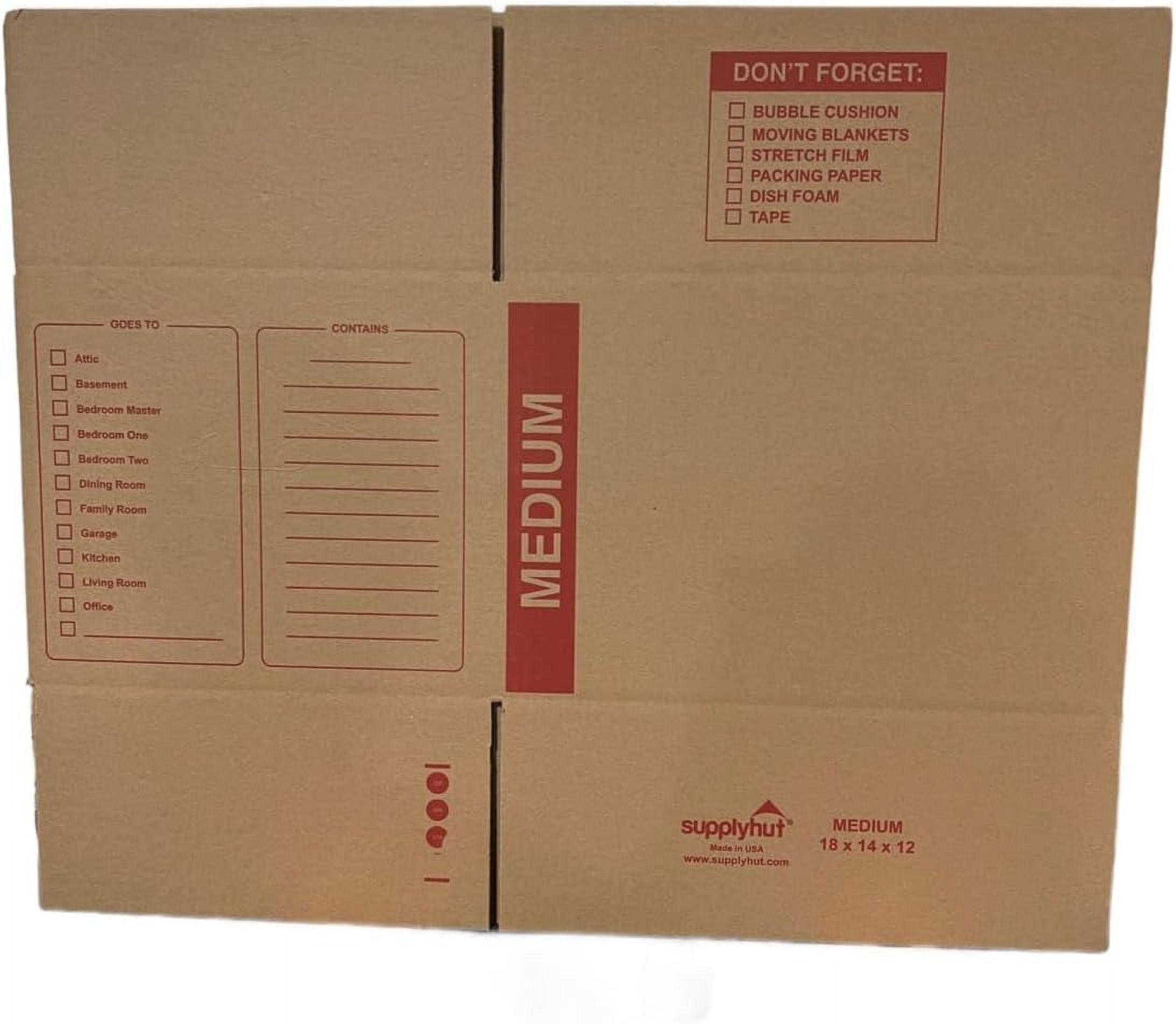 20 - Pack Medium Cardboard Moving Boxes 18x14x12 32 ECT With Handles