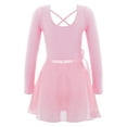 thumbnail image 2 of YONGHS Girls Long Sleeve Leotard with Tutu Skirt Kids Ballerina Ballet Dancewear Dress Outfits Pink 3-4, 2 of 7