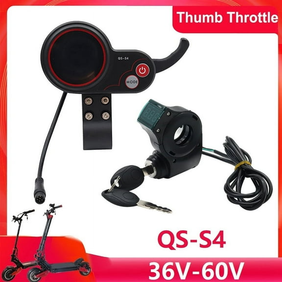 QS-S4 36V-60V Thumb Throttle LCD Display Lgnition Lock Key for Zero 8 9 10 8X 10X Electric Scooter 6PIN Display