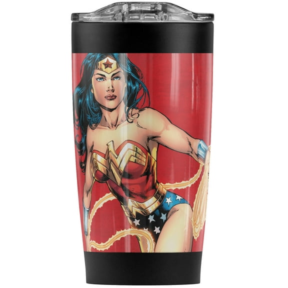Wonder Woman Character Stainless Steel 20 oz Travel Tumbler, Vacuum Insulated & Double Wall with Leakproof Sliding Lid | Great for Coffee/Hot Drinks and Cold Beverages