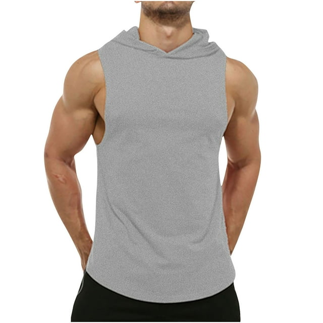 Besolor Débardeurs à Capuche pour Hommes Sans Manches Gym Été Musculation Coupe Muscle