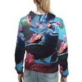 thumbnail image 7 of Fotbe Lively Cute Turtle Pattern Womens Long Sleeve Hoodie, Pullover Hooded Sweatshirt, Kangaroo Pocket Hoodie with Eye-catching Drawstrings-Large, 7 of 7