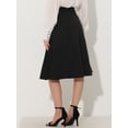 thumbnail image 3 of DARING DIVA Women's Side Zipper Flared Flowy A Line Midi Skirts M Black, 3 of 6