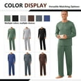 thumbnail image 7 of Iceglad Men's Pajama Set Soft Ribbed Knit Long Sleeve Top and Pants Mens Loungewear 2 Piece Sleep Set, 7 of 7