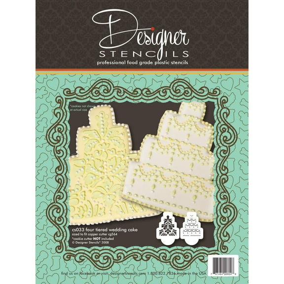 Four Tier Wedding Cookie Stencil Set (no Cutter) by Designer Stencils