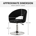 thumbnail image 2 of Adjustable Black Vanity Chair with Back, Velvet Makeup Chair Swivel Accent Chair with Chrome Frame Hollow Backrest, Side Chair for Living Room, Makeup Room, Bedroom (Black), 2 of 18