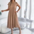 thumbnail image 5 of BUIGTTKLOP Women's Summer Short Sleeve Midi Dresses Round Neck Loose Dress with Pockets 2026, 5 of 6