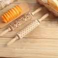 Christmas Rolling Pin Engraved Carved Wood Embossed Rolling Pin Kitchen