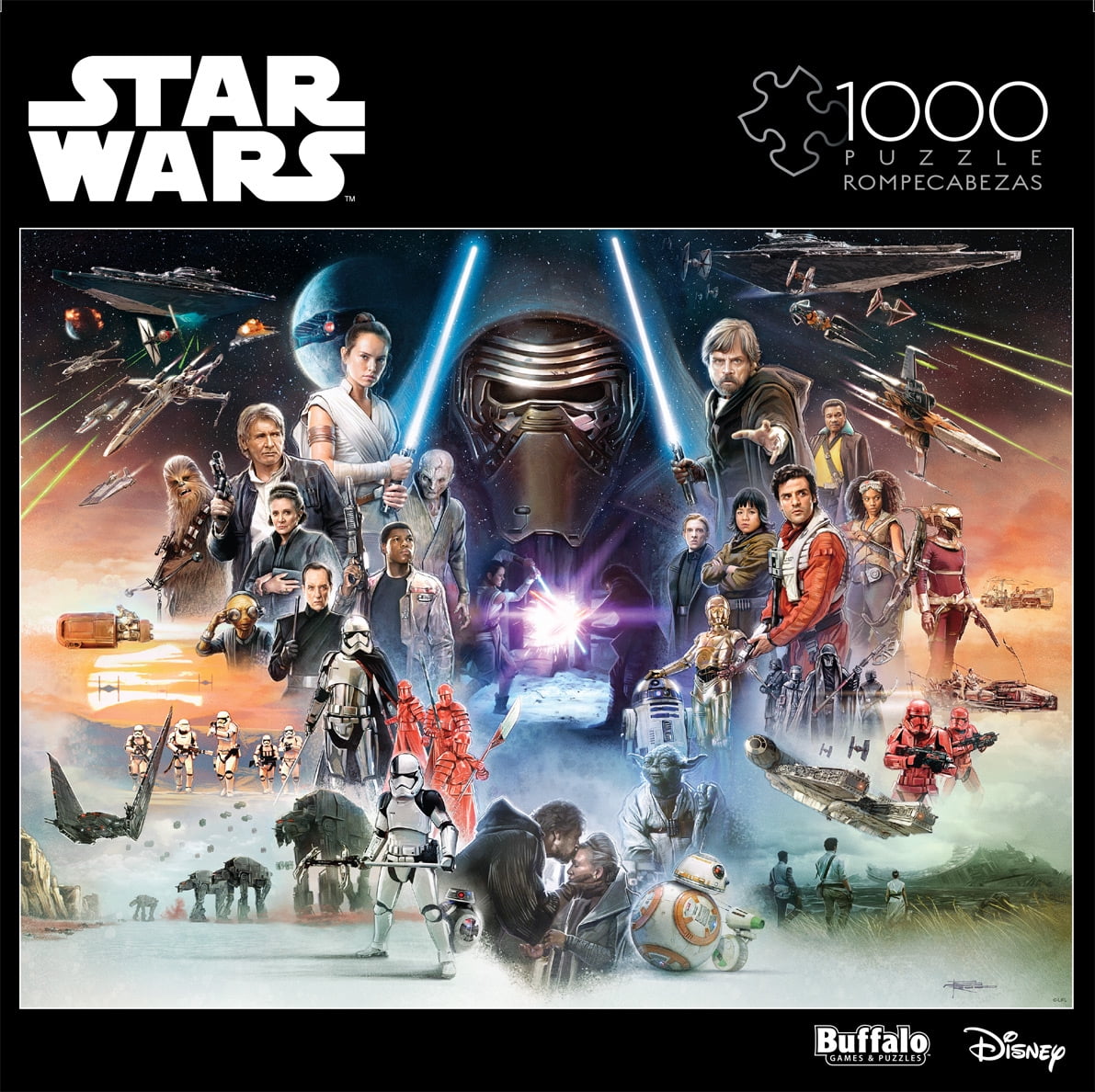 NEW Disney Star Wars The Force Awakens 1000 Piece Puzzle In Collectors Finn 