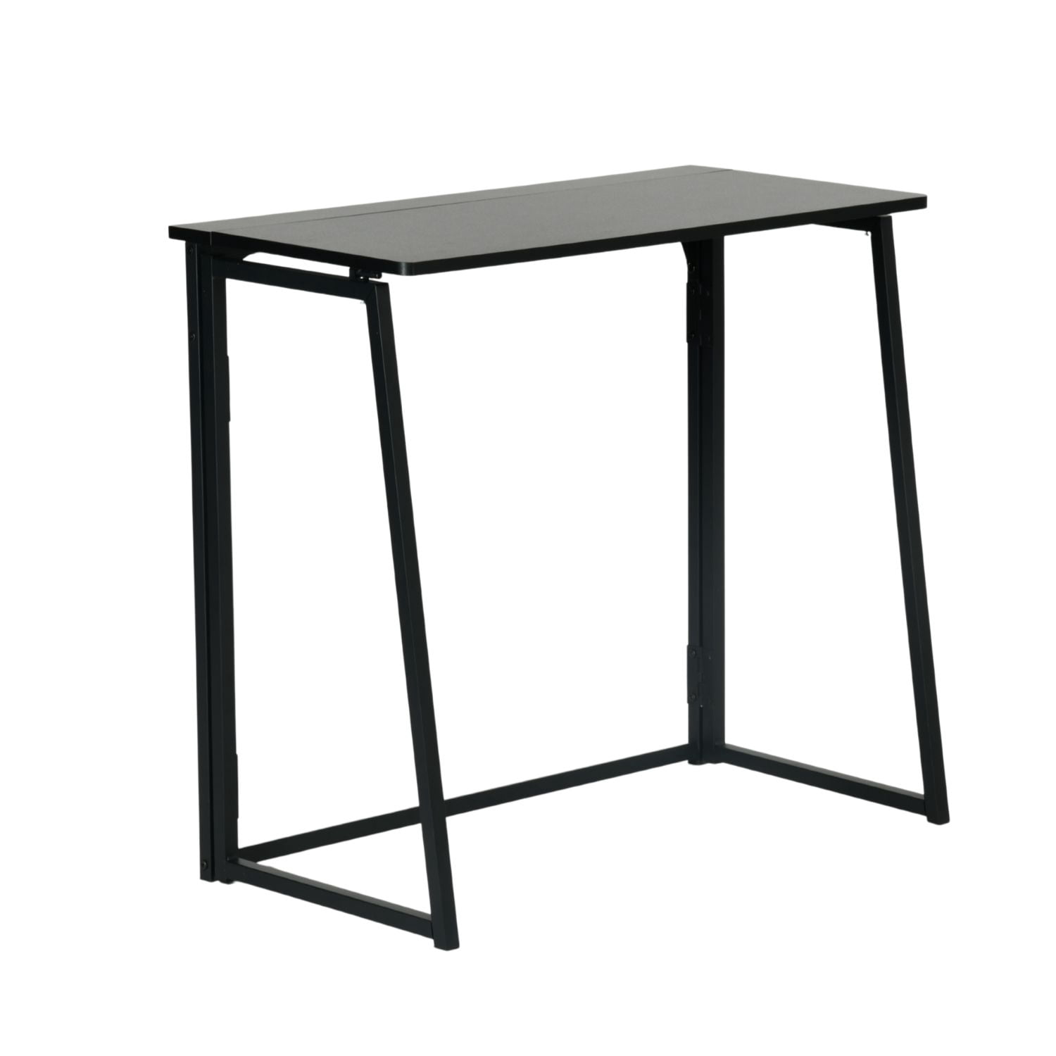 Homy Casa Folding Table, Portable Space-Saving Desk for Home, Apartment, Events, Black Finish