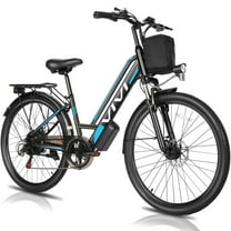 Vivi Electric Bike 26" City Commuter Electric Bike 48V 500W Step-Through Electric Bike 19.8MPH Electric Cruiser Bike Beach Bike with Cruise Control, UL2849 Certified
