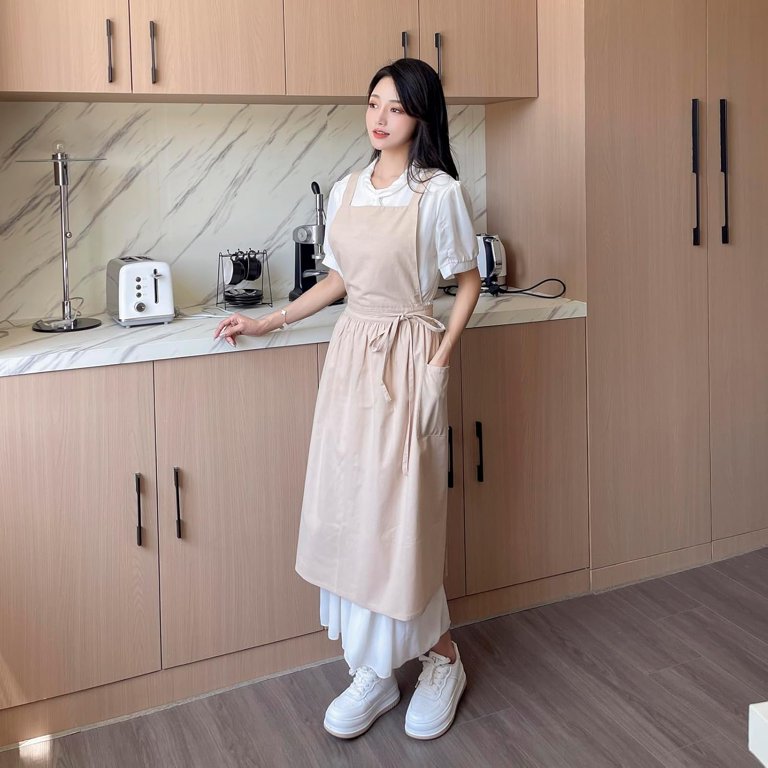 linen apron dress - Cotton Apron Dress - Midi Linen Dress - Organic Cotton Dress - Dress for Women - Natural Fabric day comfort Pinafore Apron DressJapanese Cotton Linen
