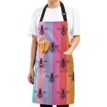 thumbnail image 2 of JSTEL Bee Rainbow Stripes Apron with 2 Pockets for Women Men Adjustable Garden Bib, 2 of 5