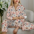 thumbnail image 6 of Lsque Paris Pattern Long Sleeve Pajama Set for Women - Soft 2-Piece Sleepwear and Loungewear Set with Pockets, Comfy Nightwear-X-Large, 6 of 7