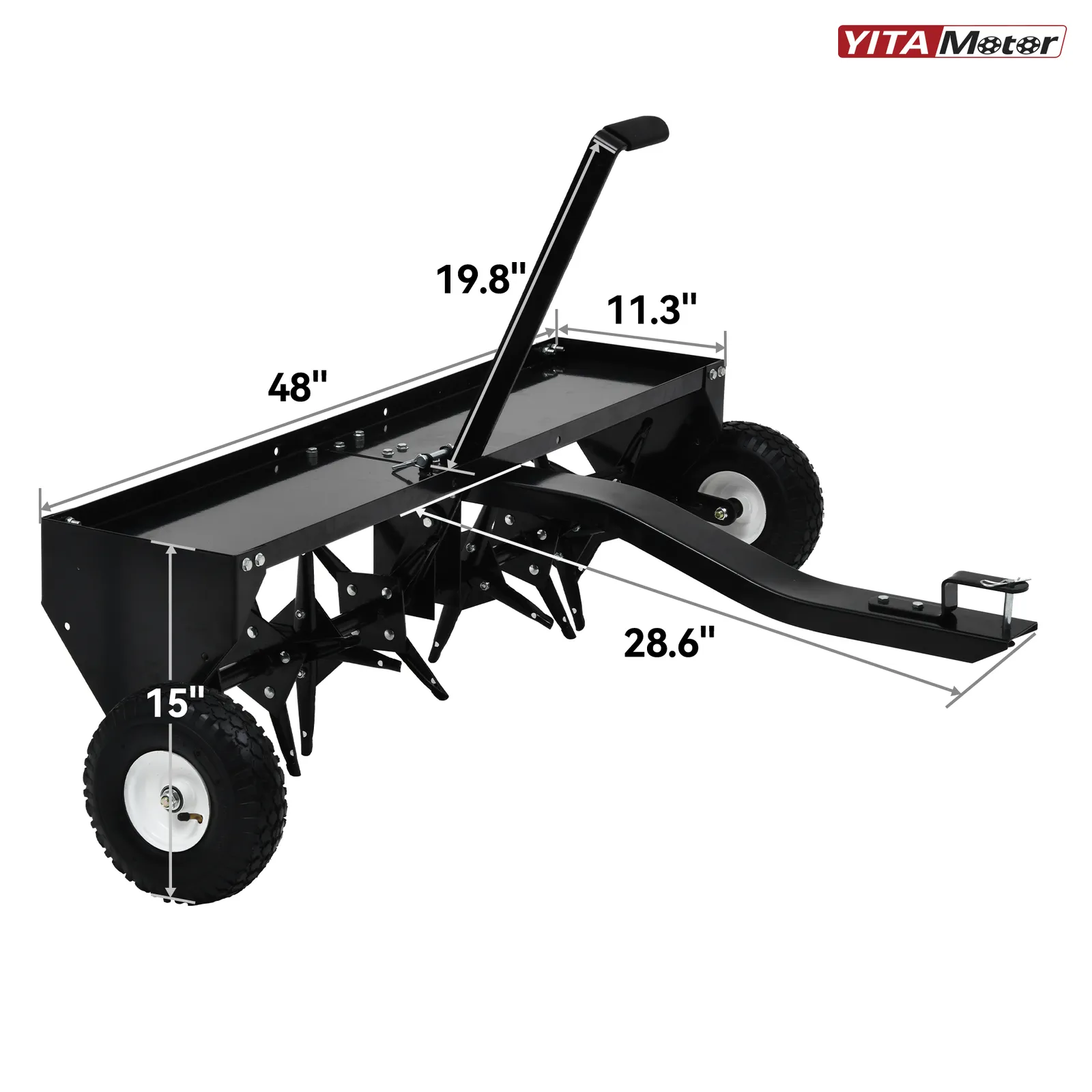 Dextrus 48 in 122CM Tow Plug Lawn Aerator Lawn Spike Aerator Lawn& Garden Steel Heavy Duty