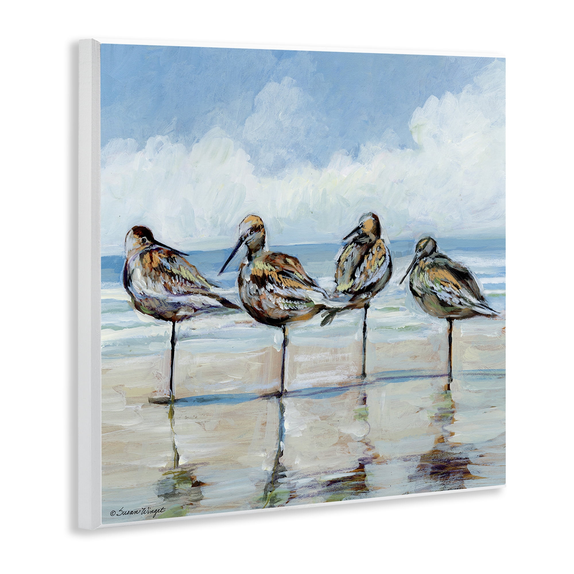 Stupell Industries Sandpipers Balancing On Beach Wall Plaque Art, design by Susan Winget