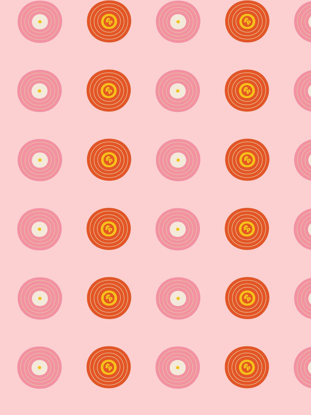 Records Removable Vinyl Wallpaper By Fisher-Price - Pink