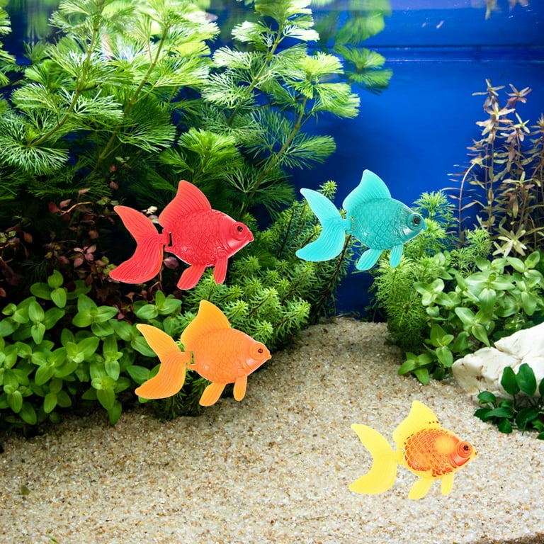 Fish Tank Decorations, Artificial Aquatic Plants and Artificial Fishes  Floating Decorations for Small Aquarium, Plastic Fake