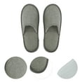 thumbnail image 3 of Unique Bargains 1 Pair Disposable Slippers Foldable Linen Closed Toe Slippers Hotel Slippers for Family Gray, 3 of 5