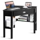 thumbnail image 2 of Costway Escritorio Angular Mesa para Estudiar Ordenador Madera Pino Compacto Negro 105 x 71 x 76 cm, 2 of 9