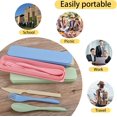 thumbnail image 4 of Reusable Utensils Set with Case, Plastic Travel Utensils for 4 People, Portable Cutlery Set Spoons and Forks Knife Tableware, Camping Flatware for Lunch Box Office Kitchen Picnic or Daily Use, 4 of 6