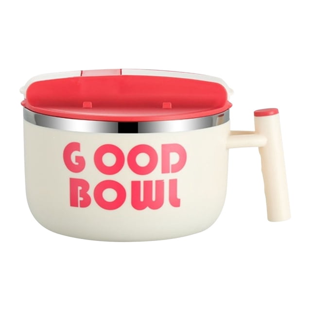 Dinnerware Set 304 Stainless Ramen Bowl with Lid Large Capacity Colander Portable Lunch Cup for Students & Workers