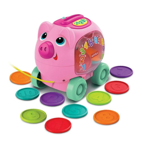 Winfun Pink Pull-Along Counting Piggy Toy Age Group 6 Months and Up