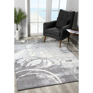 Rug Branch Contemporary Abstract  Grey Beige Indoor Area Rug - 8x10