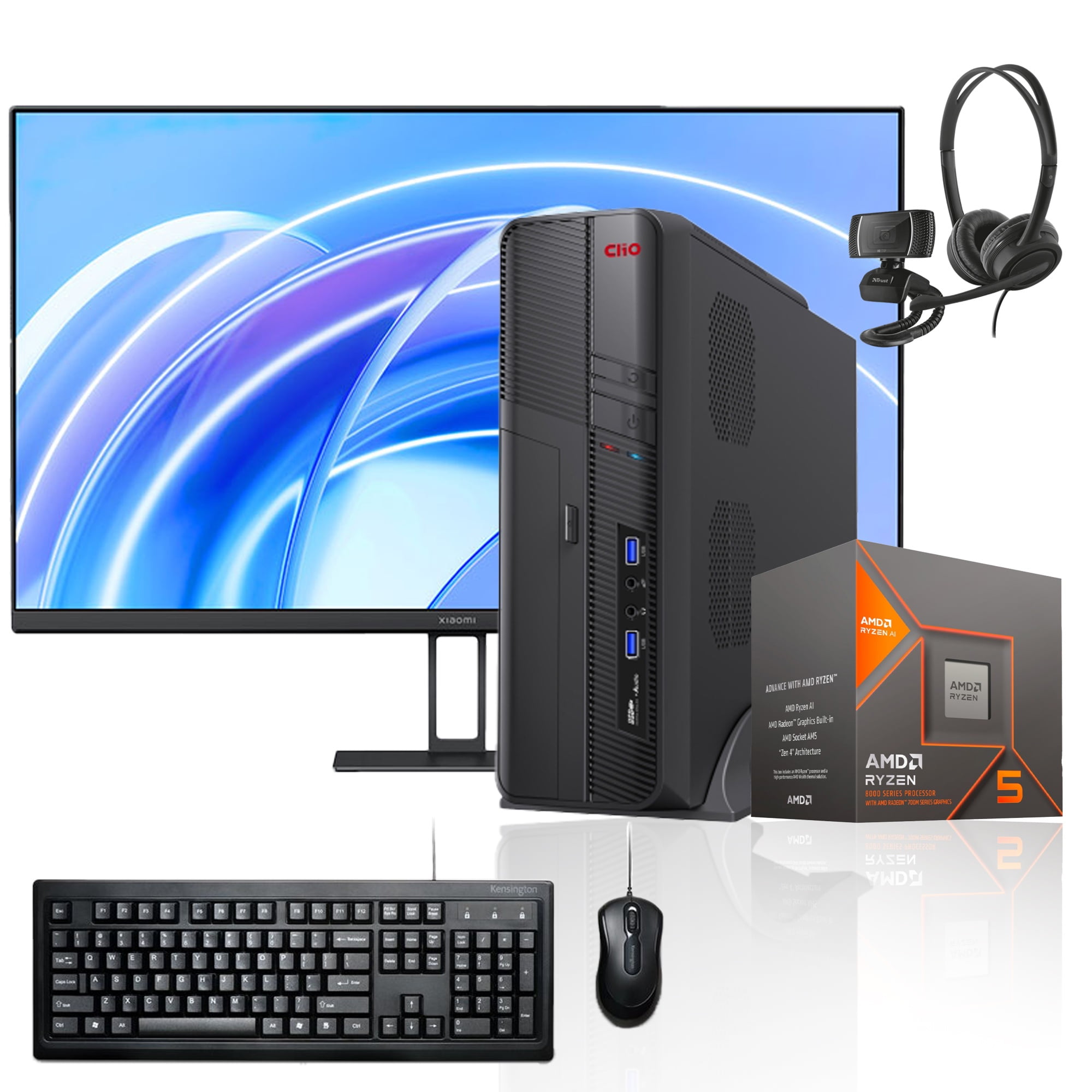 Pc Mini + Monitor 27 + Perif: Amd Ryzen 5 8500G 32Gb 1Tb Radeon 740M Wifi