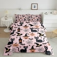 thumbnail image 2 of jejeloiu Halloween Spooky Pumpkin Queen Comforter Set,Black Cats Bats Bedding Sets,Spider Webs Bedding Comforter Set For Teens,Lightweight Room Decor Reversible,3pcs, 2 of 8