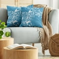 thumbnail image 5 of Ambesonne Blue Throw Pillow Cover 2 Pack, Flowers Flying Doves, 20", Blue White, 5 of 7