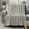 thumbnail image 2 of Green Stripes Texture Blanket Soft Cozy Warm Throw Blanket for Couch, Plush Fuzzy Flannel Fleece Blankets for Sofa, Retro Minimalist Geometric Lines Art Bed Blankets Gifts for Men, 40"x50", 2 of 9
