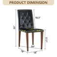 thumbnail image 2 of TesNus Dining Chairs Set of 4, 35" Height Black PU Leather Tufted Back Upholstered Chairs with Walnut Metal Legs for Dining Room Kitchen, 2 of 8