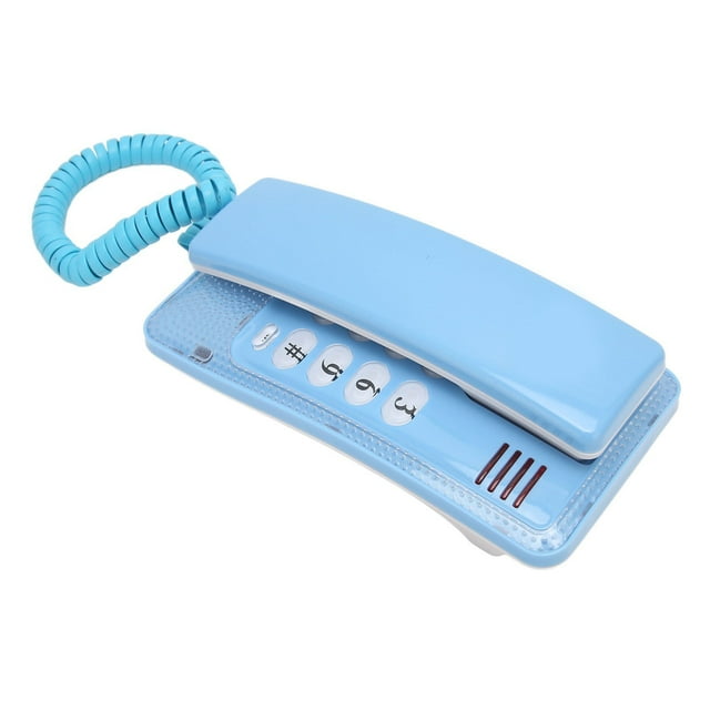 Téléphone Mural Rétro Ancien Style, Téléphone Mural Rétro Rediffusé avec Plusieurs Fonctions et Combiné pour Banque Bleu