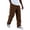 Coffee, variant on Men's Corduroy Pants, Elastic Waist Straight Leg Casual Trousers with Ribbed Texture, Retro Style Streetwear Pants for Everyday Wear Blackish Green L