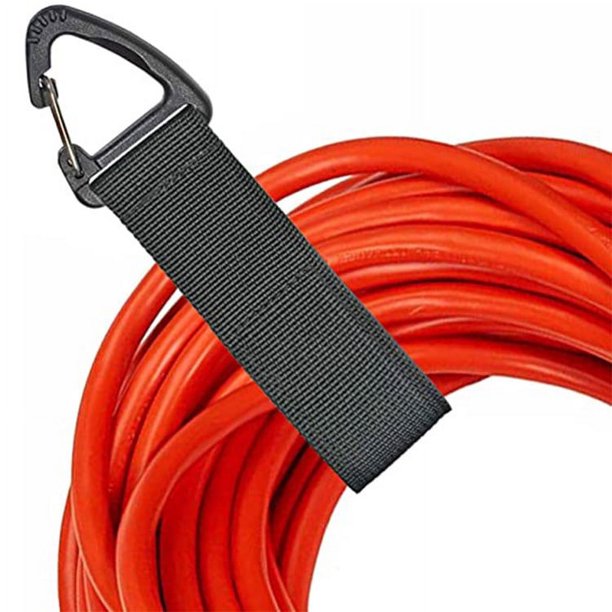 Organizador de cables de extensión (paquete de 8), soporte de cables de extensión para organización y almacenamiento de garaje, correas de almacenamiento resistentes para cables, mangueras y cuerdas,