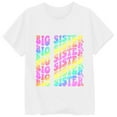 thumbnail image 3 of Toddler Girls T-Shirts Summer Gradient Letter Printed Round Neck Short Sleeve Multicolor Tee Children Girls Comfortable Style Loungewear T-Shirts，6 -7 Years, 3 of 3