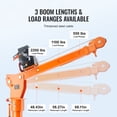 thumbnail image 6 of VEVOR Electric Pickup Truck Crane, 2200 lbs, Folding Truck-Mounted Bed Crane with Electric Winch 6000 lbs, Steel Pickup Truck Jib Crane Hoist 360° Swivel for Lifting Goods in Construction, Factory, 6 of 9