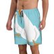 thumbnail image 2 of Balery Three White Geese Traje de Baño Estilo Hawaiano para Hombre, Shorts de Secado Rápido con Bolsillos-Small, 2 of 6