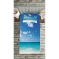 thumbnail image 3 of Ambesonne Ocean Quilted Bedspread Set 2 Pcs, Barbados Coastline Summer, Twin Size, Blue Aqua Coconut, 3 of 3
