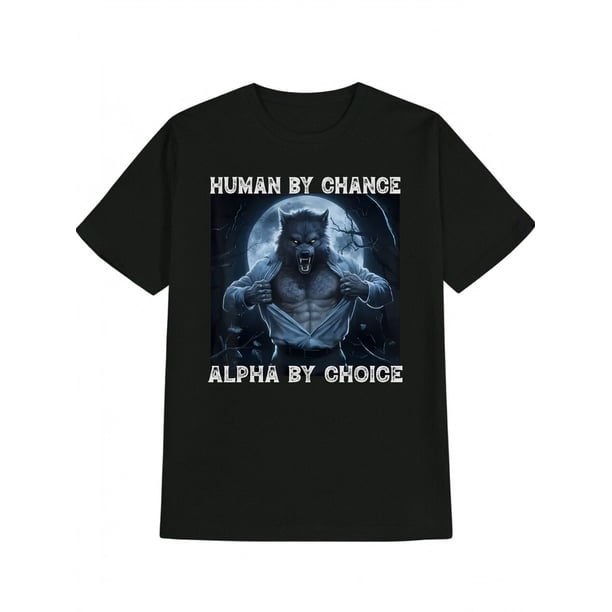 Camiseta informal de cuello redondo para hombre, 100 % algodón, corte regular, con gráfico de Alpha by Choice, para verano.