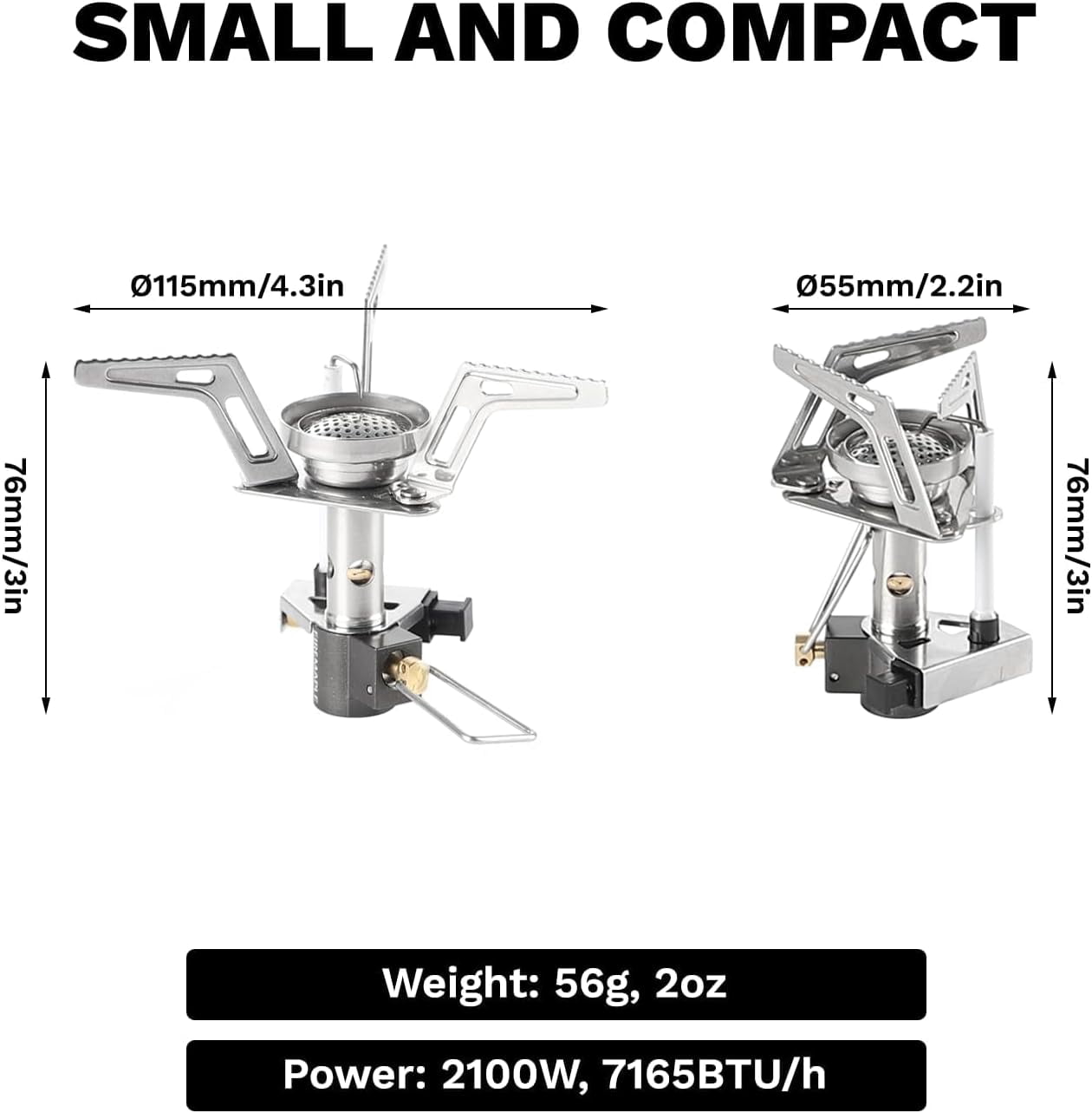 Torch Gas Stove – Ultralight Backpacking Camping Stove, Built-in Piezo Ignition, Stainless Steel & Aluminum Alloy, Compact & Portable, Ideal for Hiking & Outdoor Cooking