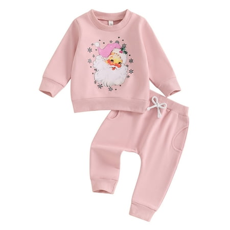 

Bagilaanoe Infant Girls Christmas Outfits Clothes 6M 12M 18M 24M 3T Toddler Baby Girl Long Sleeve Print Sweatshirt + Elastic Long Pants 2Pcs Christmas-themed Clothing Costume for Children