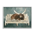 thumbnail image 3 of Stupell Industries Longhorn Bull Laying Living Room Couch Green Gray, 20 x 16, Design by Cindy Jacobs, 3 of 5