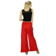 thumbnail image 6 of Bimba Women Straight Palazzo Pants Red Casual Rayon Made Bottoms, 6 of 7