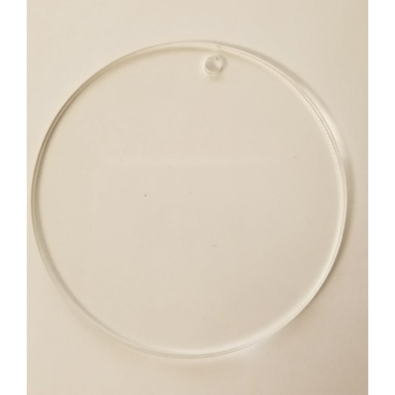 (15 Pack) Clear 1/8 inch Acrylic Discs with Hole - Circle, Round, Sheet, (2)