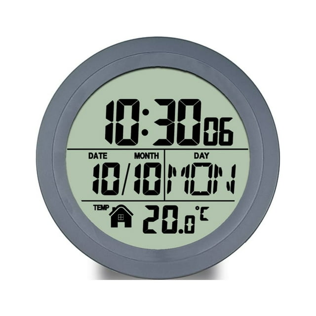Amdohai No Punching Suction Cup Clock Home Clock Waterproof Bathroom Washroom Clock Kitchen Clock LCD Digital Display Clock Temperature Detector
