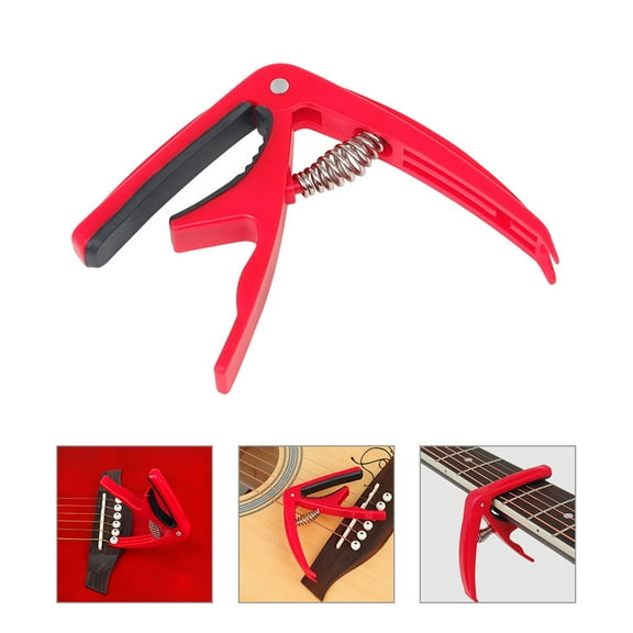 Raindrops Guitar Capo with Adjustable Tension for Acoustic and Electric Guitars Red Color Metal and ABS Material